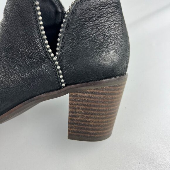 Lucky Brand Womens Pincah 2 Ankle Boots Black Leather Studded Trim size 10M - Picture 10 of 15